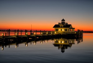Roanoke Marshes Lighthouse sunrise