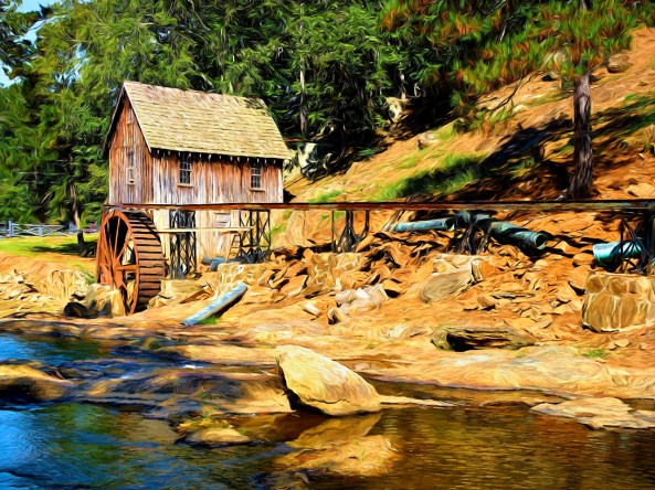 Greshams Mill w/ Topaz Impressions. Leica M 240 w/ Summilux 50mm f/1.2 lens, Topaz Impressions: Van Gogh 2