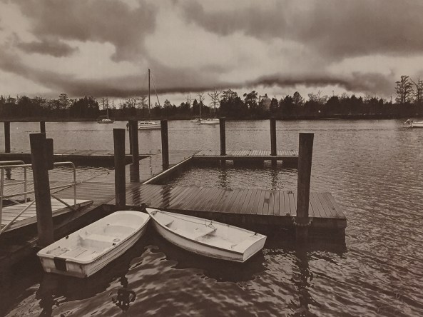 2 Dinghys, Van Dyke Brown, Lana Paper, Fumed Alumina Brush Coated, Gold Toned