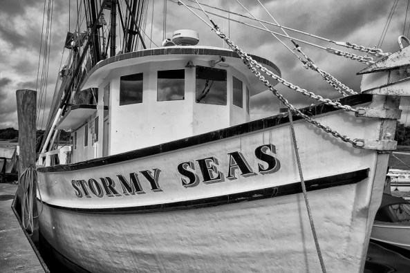 Stormy Seas, side detail, B&W