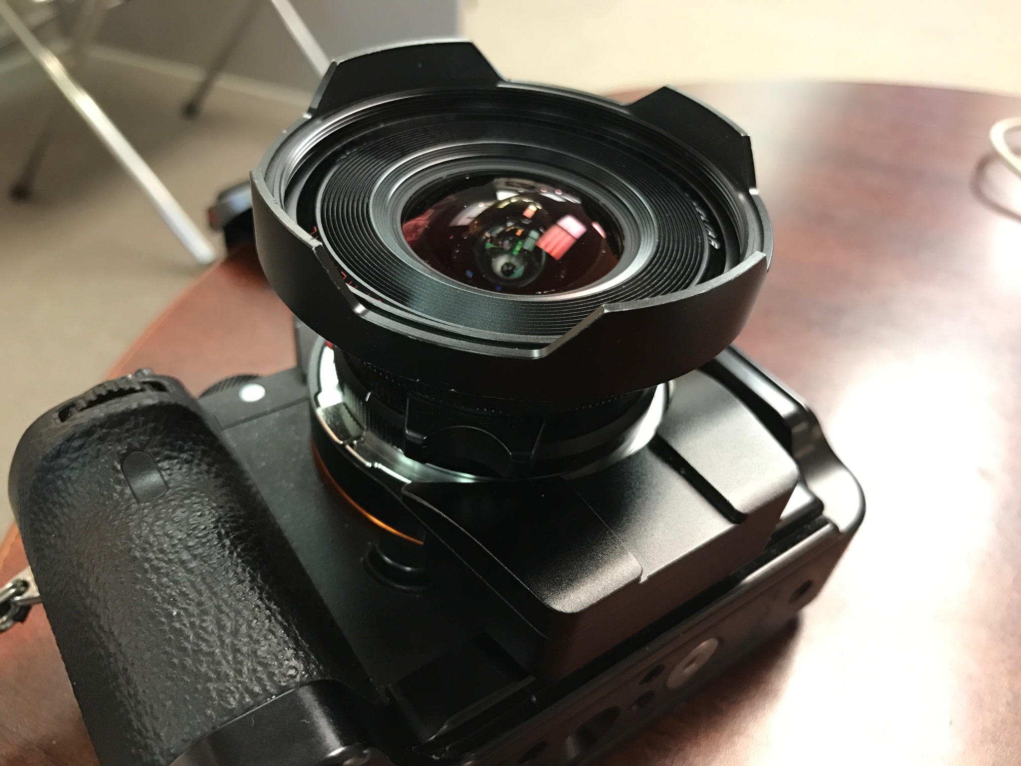 12mm Voigtlander M lens with the Techart autofocus M to FE adapter